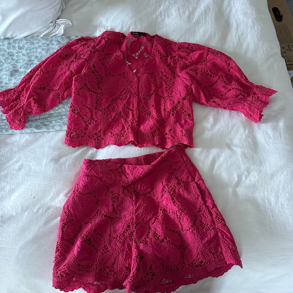 Maje - Pink Top and Shorts Set